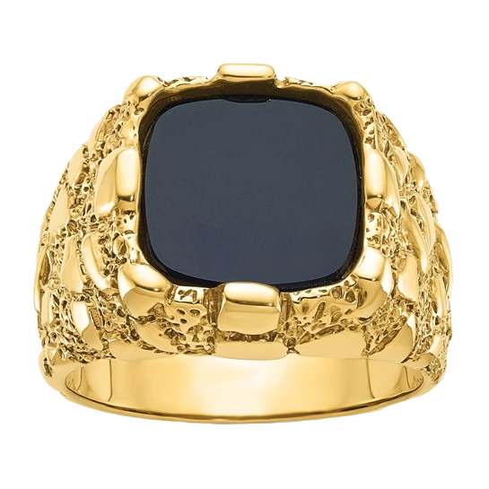 10K/14K Gold Onyx Nugget Ring