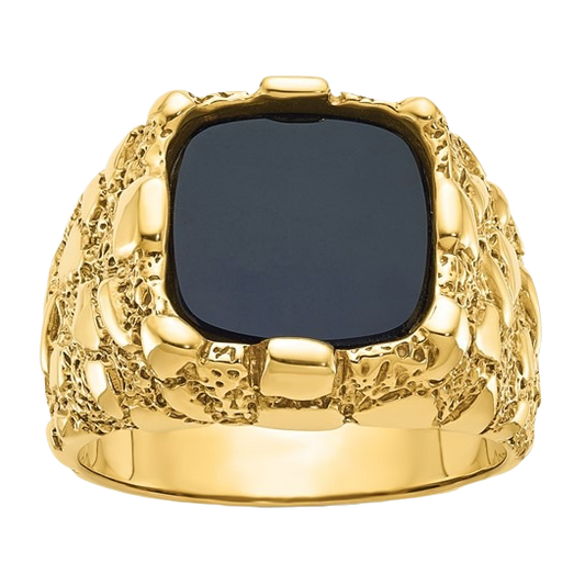 10K/14K Gold Onyx Nugget Ring