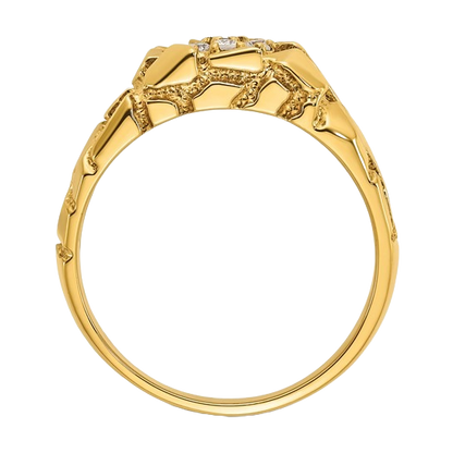 Ring aus 10K/14K Gold mit natürlichem Diamant-Nugget-Cluster – 0,25 Karat