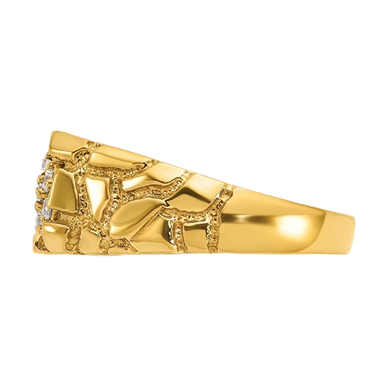 Ring aus 10K/14K Gold mit natürlichem Diamant-Nugget-Cluster – 0,25 Karat