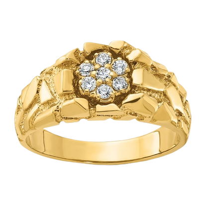 Ring aus 10K/14K Gold mit natürlichem Diamant-Nugget-Cluster – 0,25 Karat