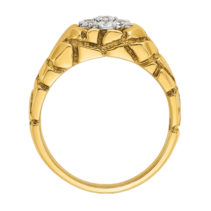 Zweifarbiger Diamantring (10K/14K) mit natürlichem Diamantcluster (0,5 Karat)