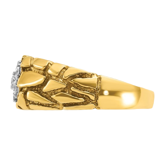 Zweifarbiger Diamantring (10K/14K) mit natürlichem Diamantcluster (0,5 Karat)