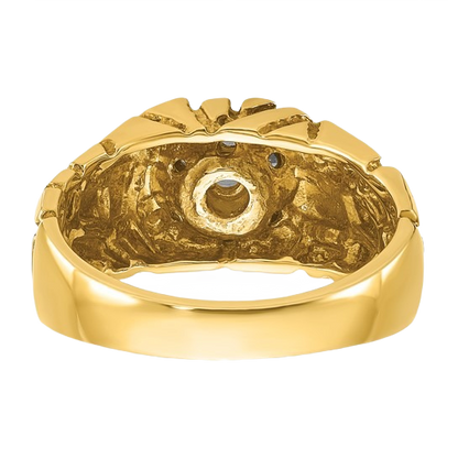 Zweifarbiger Diamantring (10K/14K) mit natürlichem Diamantcluster (0,5 Karat)