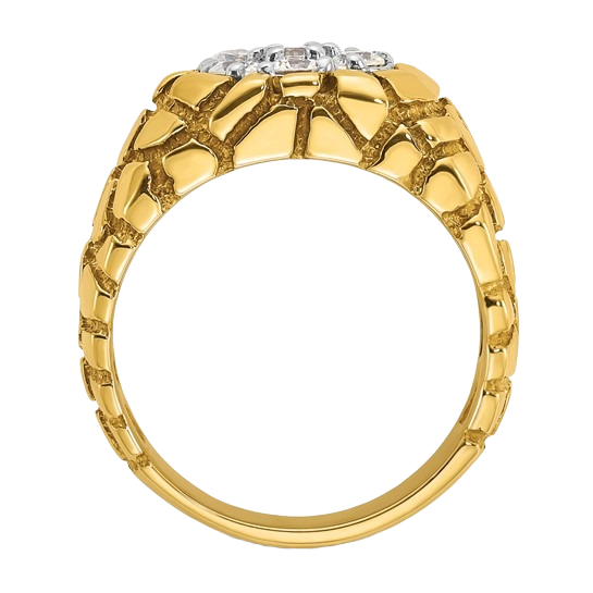 Ring aus 10K/14K Gold mit natürlichem Diamantcluster (1 Karat)