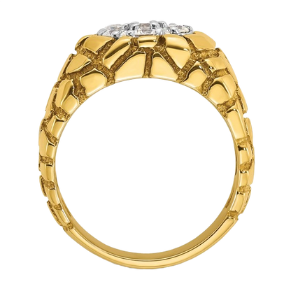 Ring aus 10K/14K Gold mit natürlichem Diamantcluster (1 Karat)
