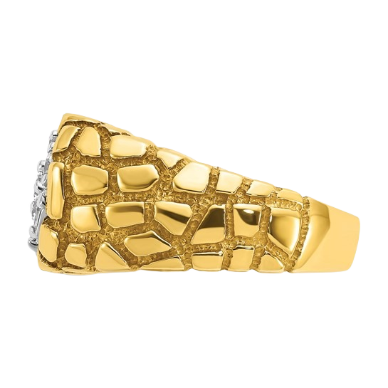 Ring aus 10K/14K Gold mit natürlichem Diamantcluster (1 Karat)