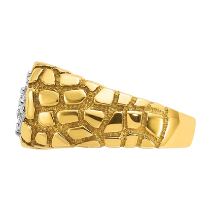 Ring aus 10K/14K Gold mit natürlichem Diamantcluster (1 Karat)