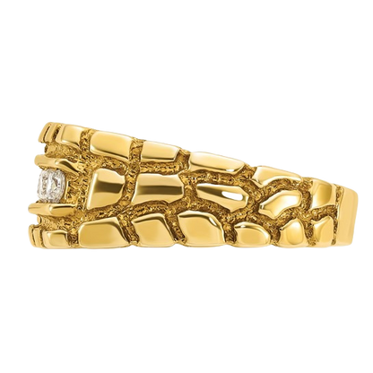 Ring aus 14-karätigem Gold mit natürlichem Diamantnugget – 0,33 Karat