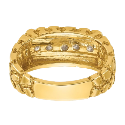 Ring aus 14-karätigem Gold mit natürlichem Diamantnugget – 0,33 Karat