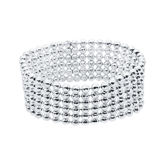 Mehrreihiger Perlenkettenring aus Sterlingsilber