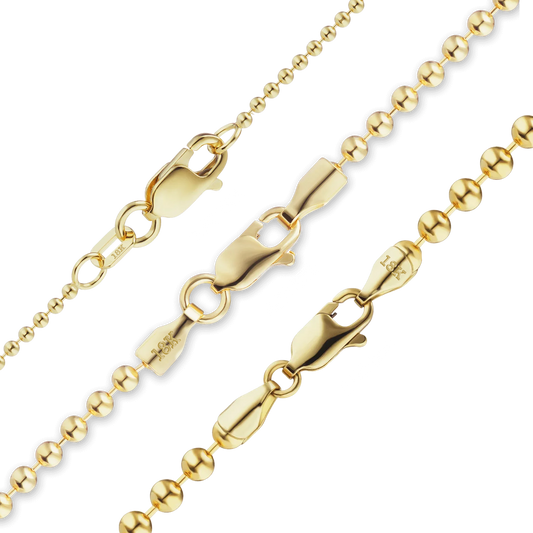 Rundes Perlenarmband aus 18-karätigem Gelbgold