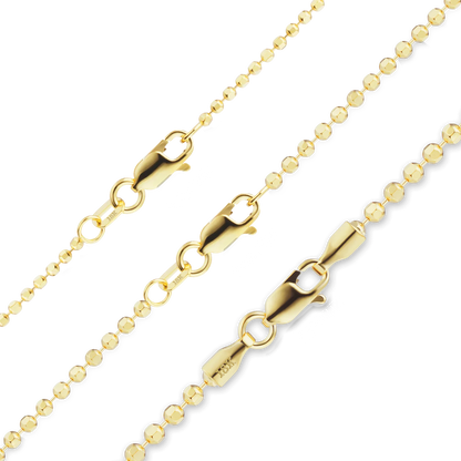 Armband mit diamantgeschliffenen runden Perlen aus 18-karätigem Gelbgold