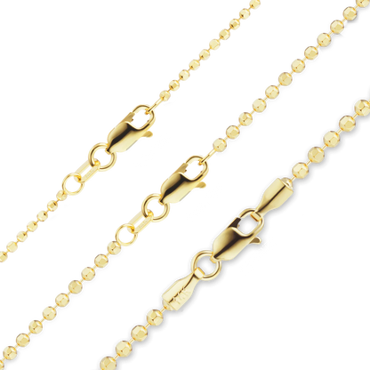 Armband mit diamantgeschliffenen runden Perlen aus 14-karätigem Gelbgold