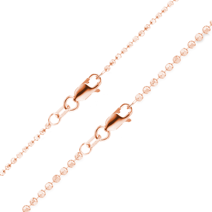Armband mit diamantgeschliffenen runden Perlen in 14-karätigem Roségold