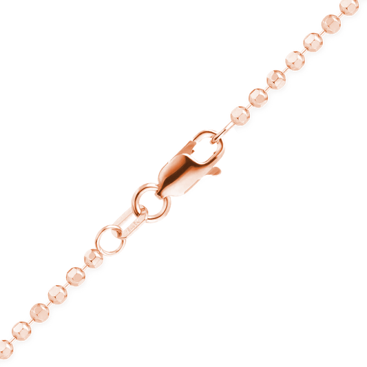 Armband mit diamantgeschliffenen runden Perlen in 14-karätigem Roségold