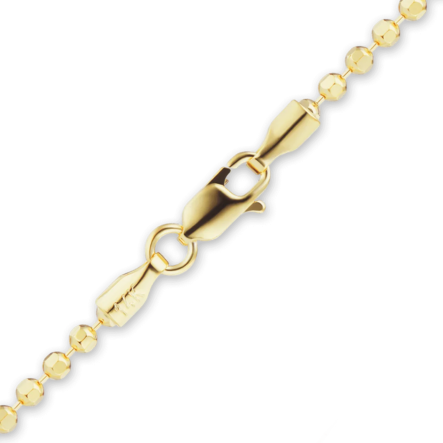 Armband mit diamantgeschliffenen runden Perlen aus 14-karätigem Gelbgold