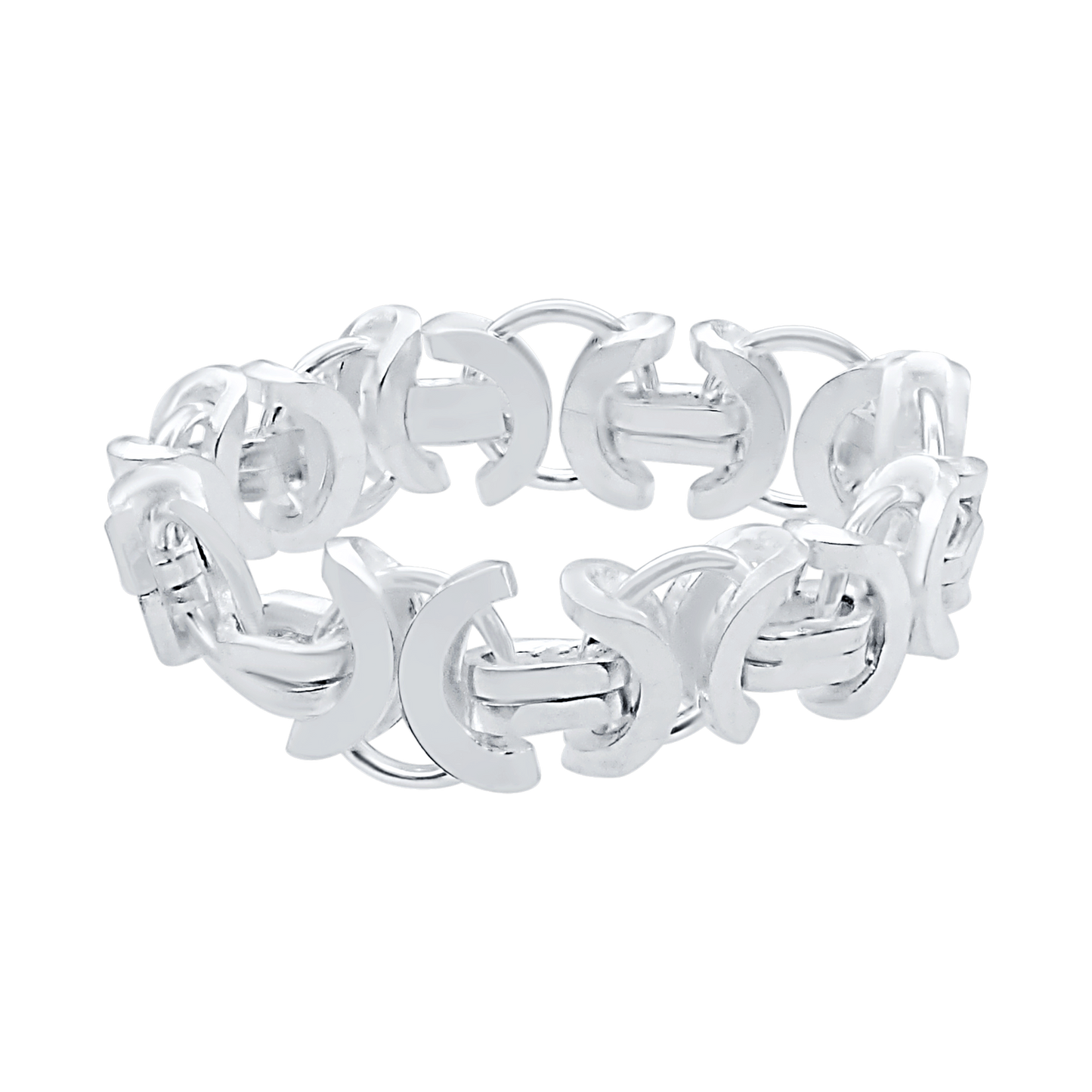 Europäischer byzantinischer Kettenring aus Sterlingsilber