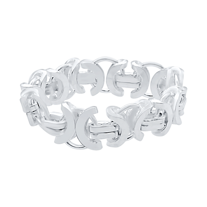 Europäischer byzantinischer Kettenring aus Sterlingsilber