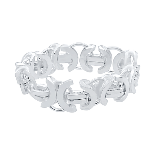 Europäischer byzantinischer Kettenring aus Sterlingsilber