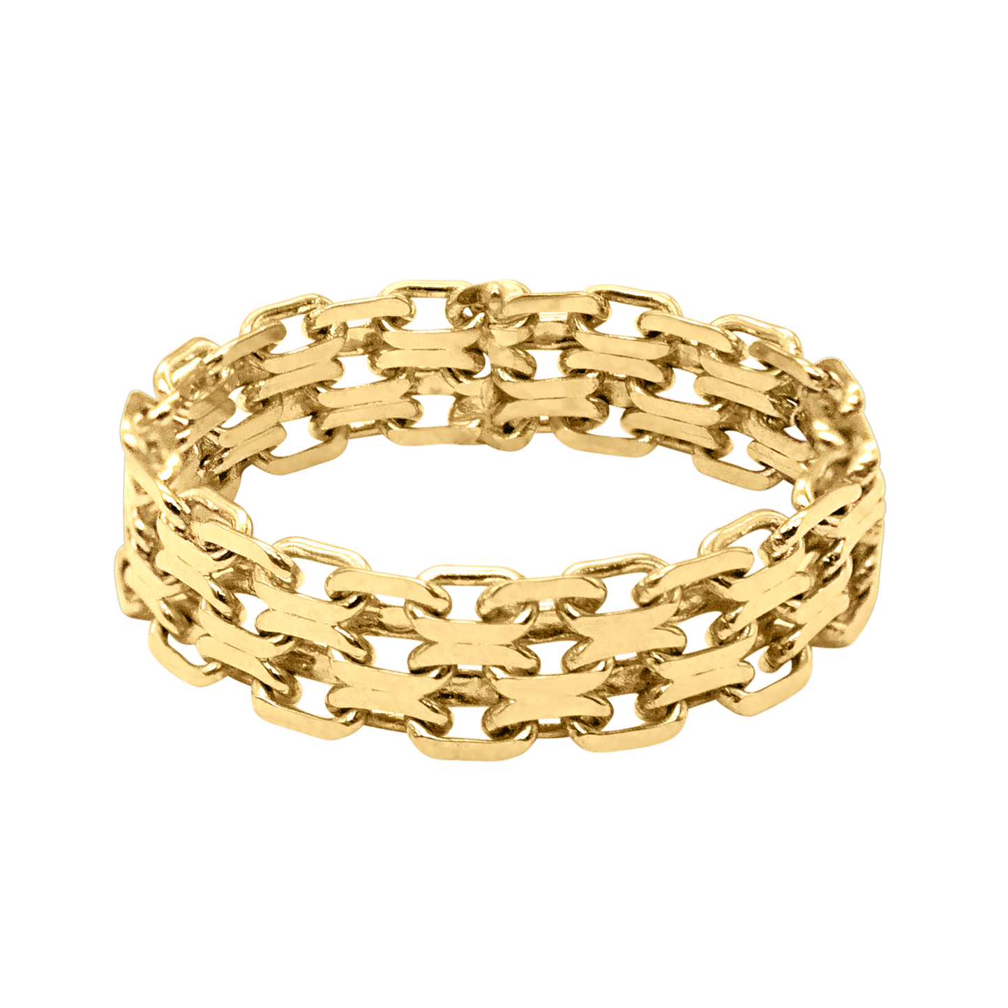 Bizmark Kettenring aus 14-karätigem Gelbgold 