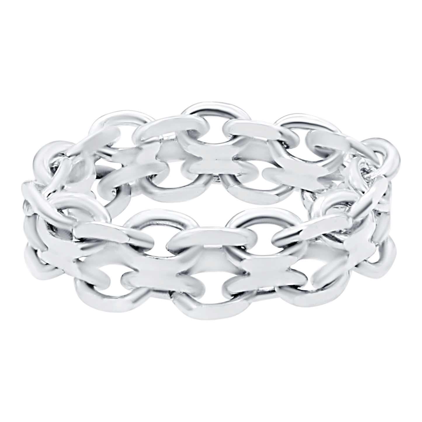 Klassischer Bizmark-Kettenring aus Sterlingsilber