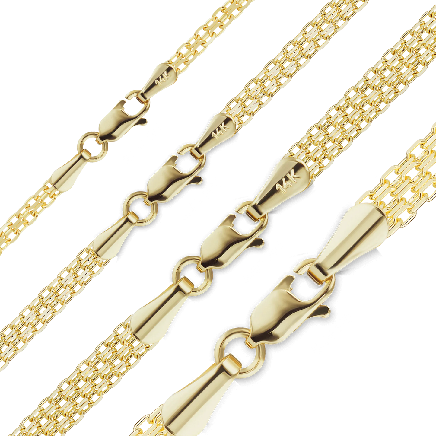 Bizmark-Armband aus 14-karätigem Gelbgold