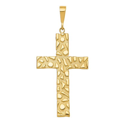 Kreuzanhänger aus 14-karätigem Goldnugget – Schwer