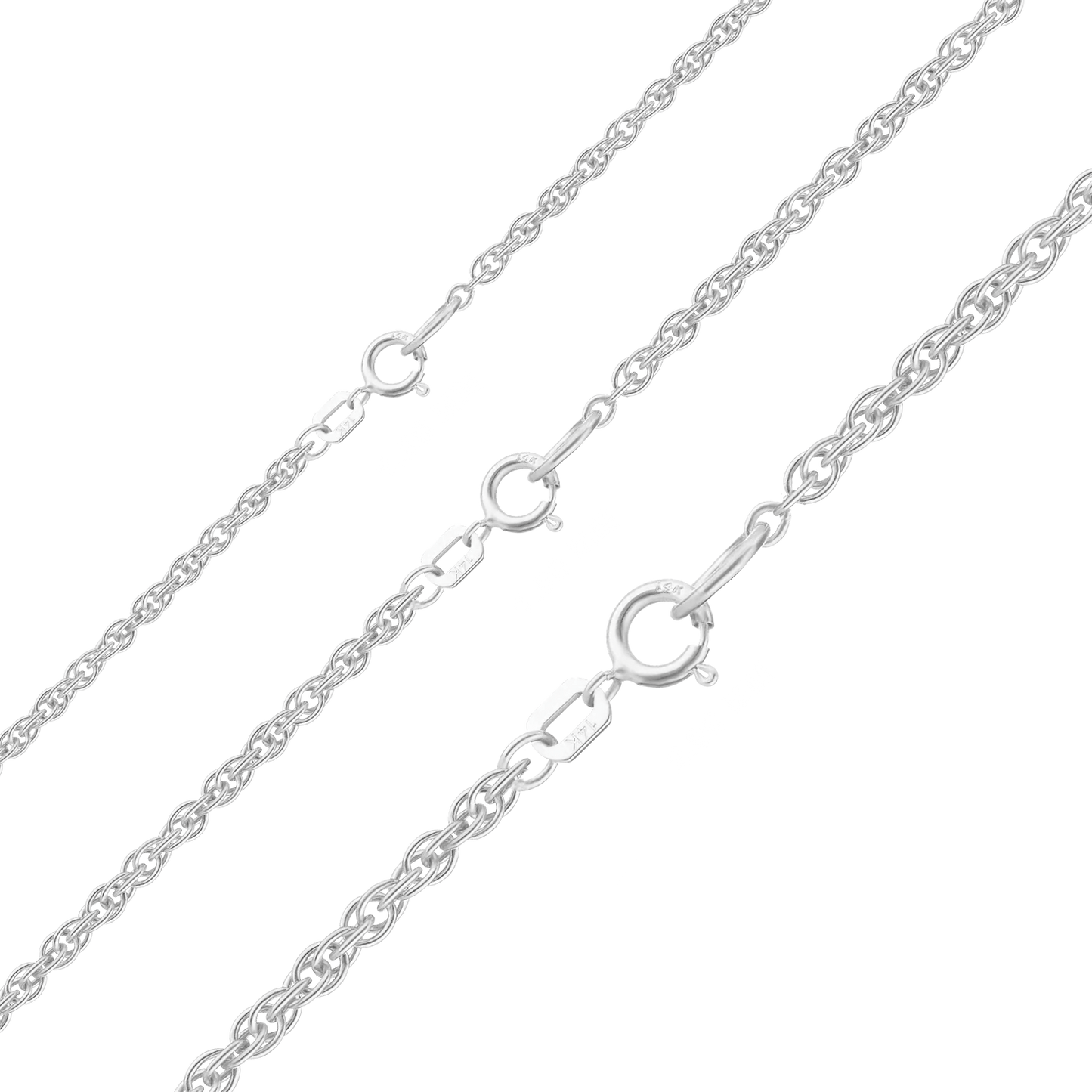 Klassisches Seilarmband aus 14-karätigem Weißgold