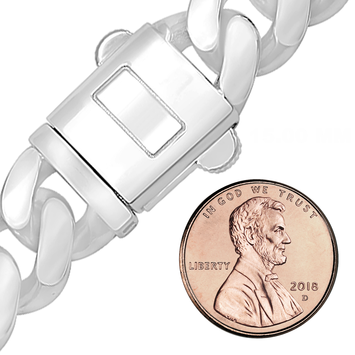 Handgefertigte kubanische Panzerkette aus Sterlingsilber