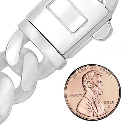 Handgefertigte kubanische Panzerkette aus Sterlingsilber