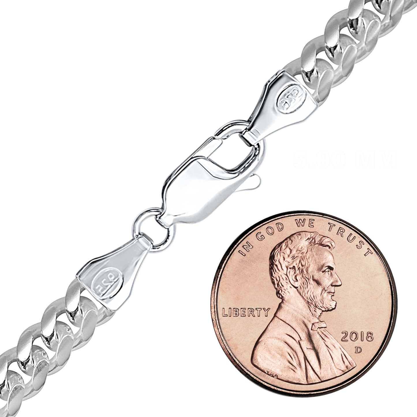 Runde Panzerkette aus Sterlingsilber