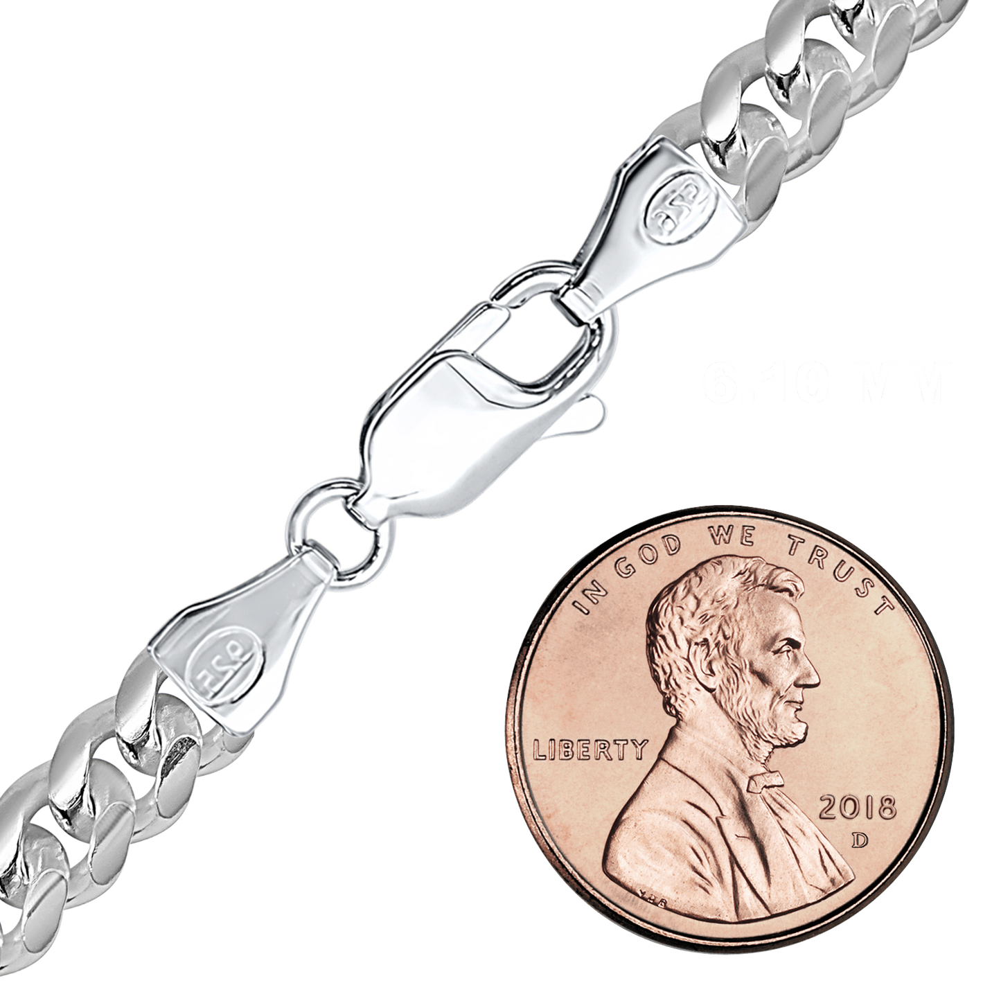 Runde Panzerkette aus Sterlingsilber