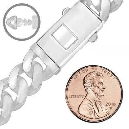 Handgefertigte kubanische Panzerkette aus Sterlingsilber