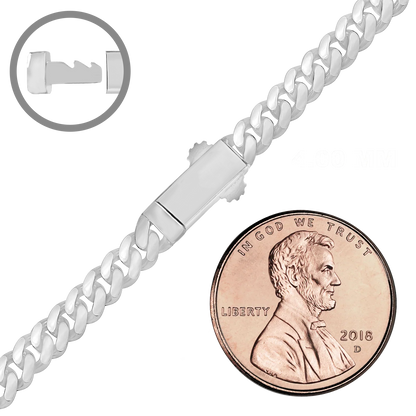 Handgefertigte kubanische Panzerkette aus Sterlingsilber