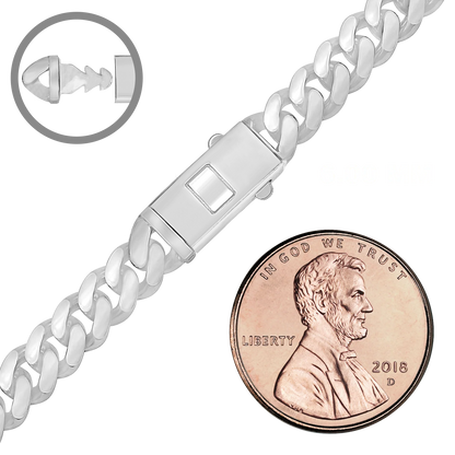 Handgefertigte kubanische Panzerkette aus Sterlingsilber