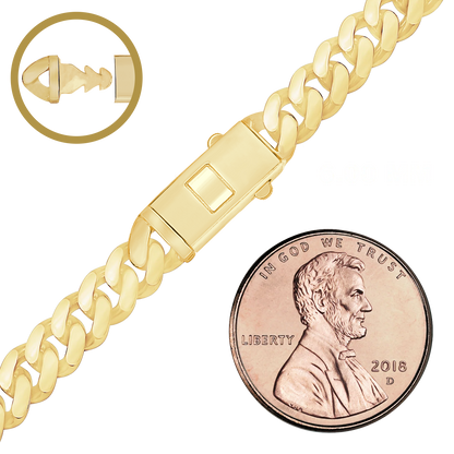 Handgefertigtes kubanisches Panzerarmband aus 14-karätigem Gelbgold