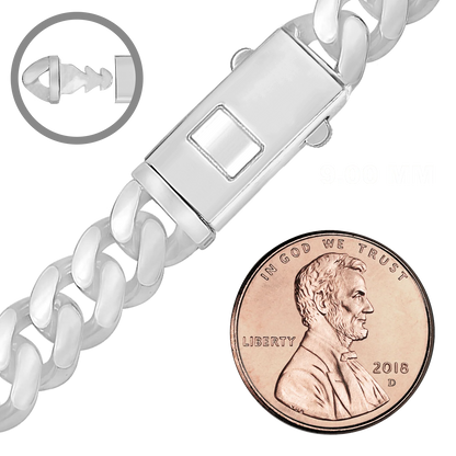 Handgefertigte kubanische Panzerkette aus Sterlingsilber