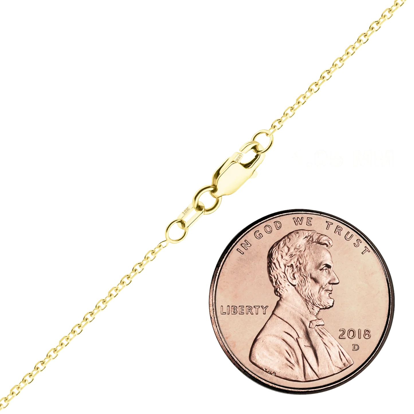 Rundes Kabel-Halsband mit Diamantschliff, 18 Karat Gelbgold