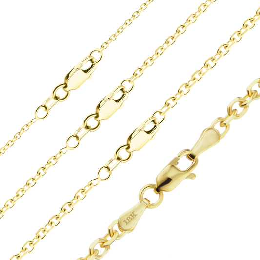 Diamantgeschliffenes rundes Kabelarmband aus 18-karätigem Gelbgold