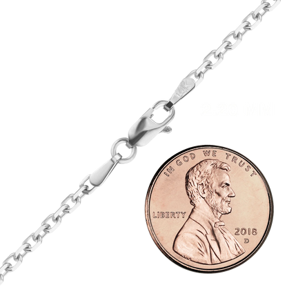 Rundes Kabel-Halsband mit Diamantschliff, 14 Karat Weißgold