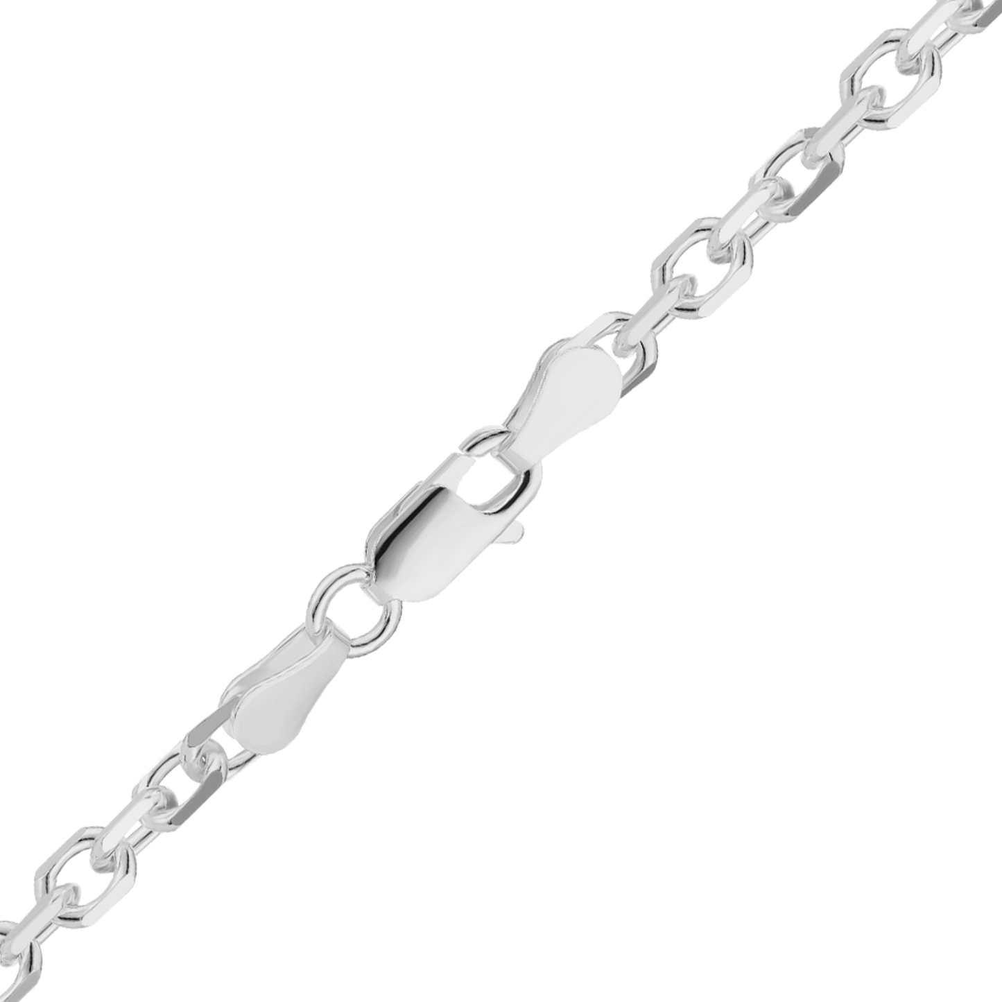 Diamantgeschliffene Kabelkette aus Sterlingsilber