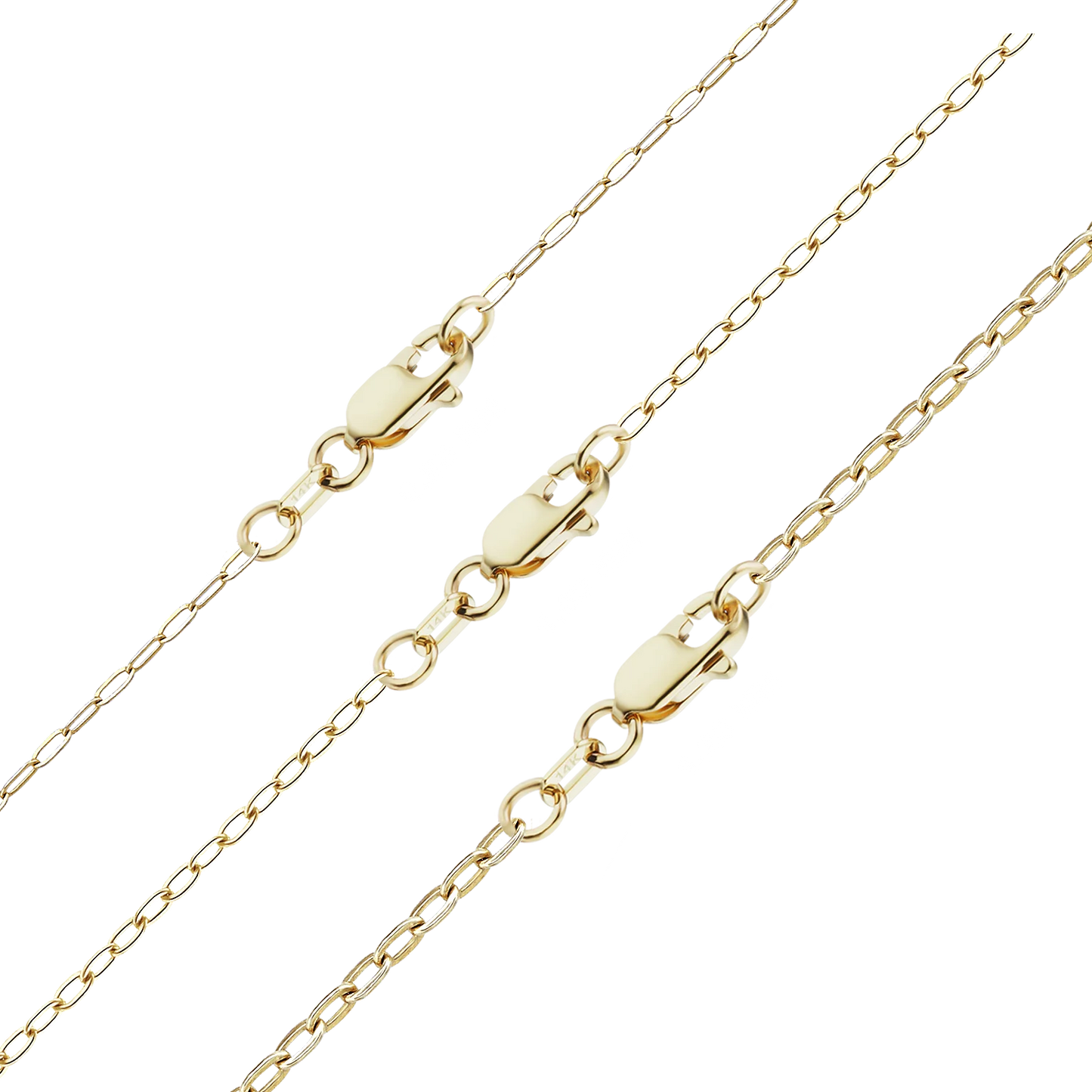 Längliches, flaches Kabelarmband aus 14-karätigem Gelbgold