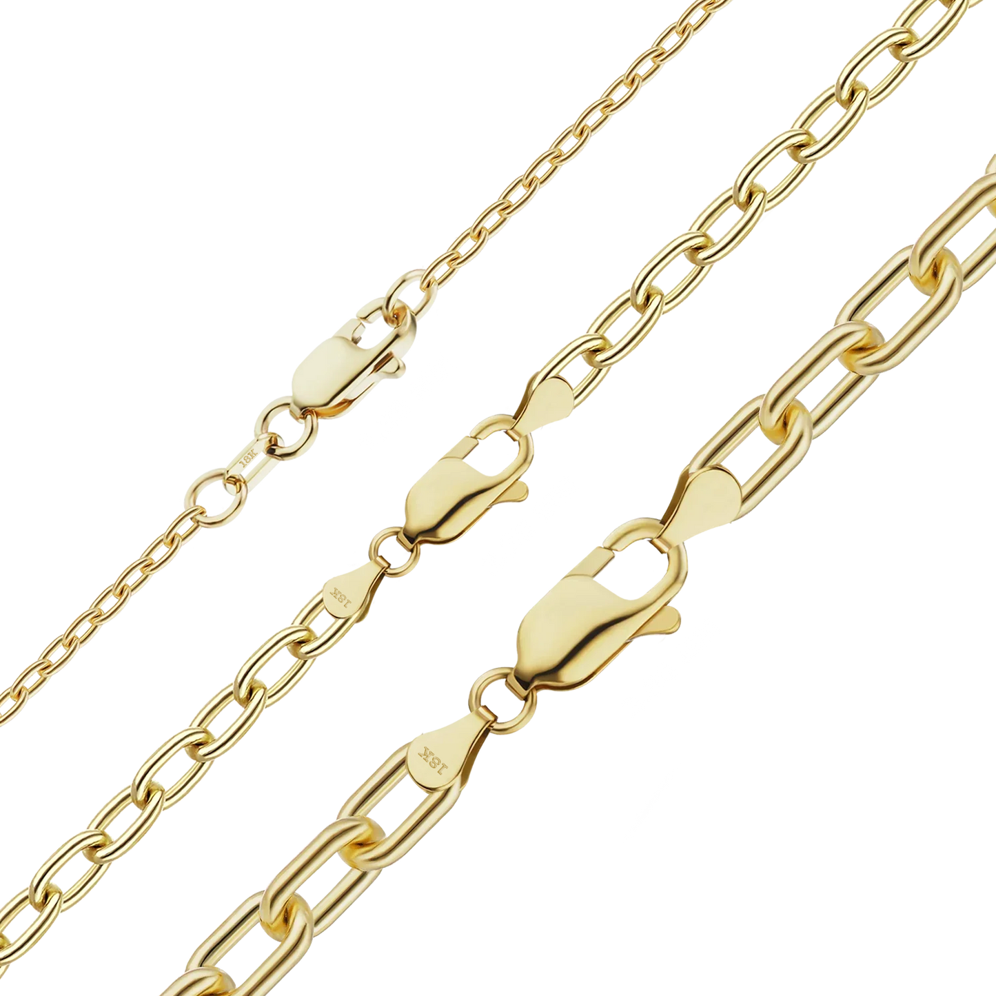 Längliches Kabelarmband aus 18-karätigem Gelbgold