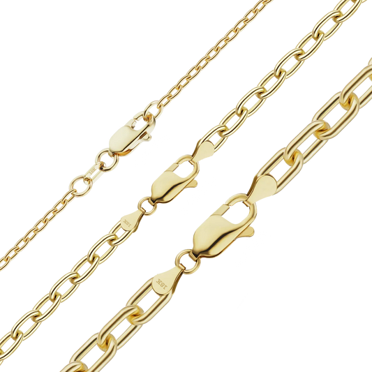 Längliches Kabelarmband aus 18-karätigem Gelbgold