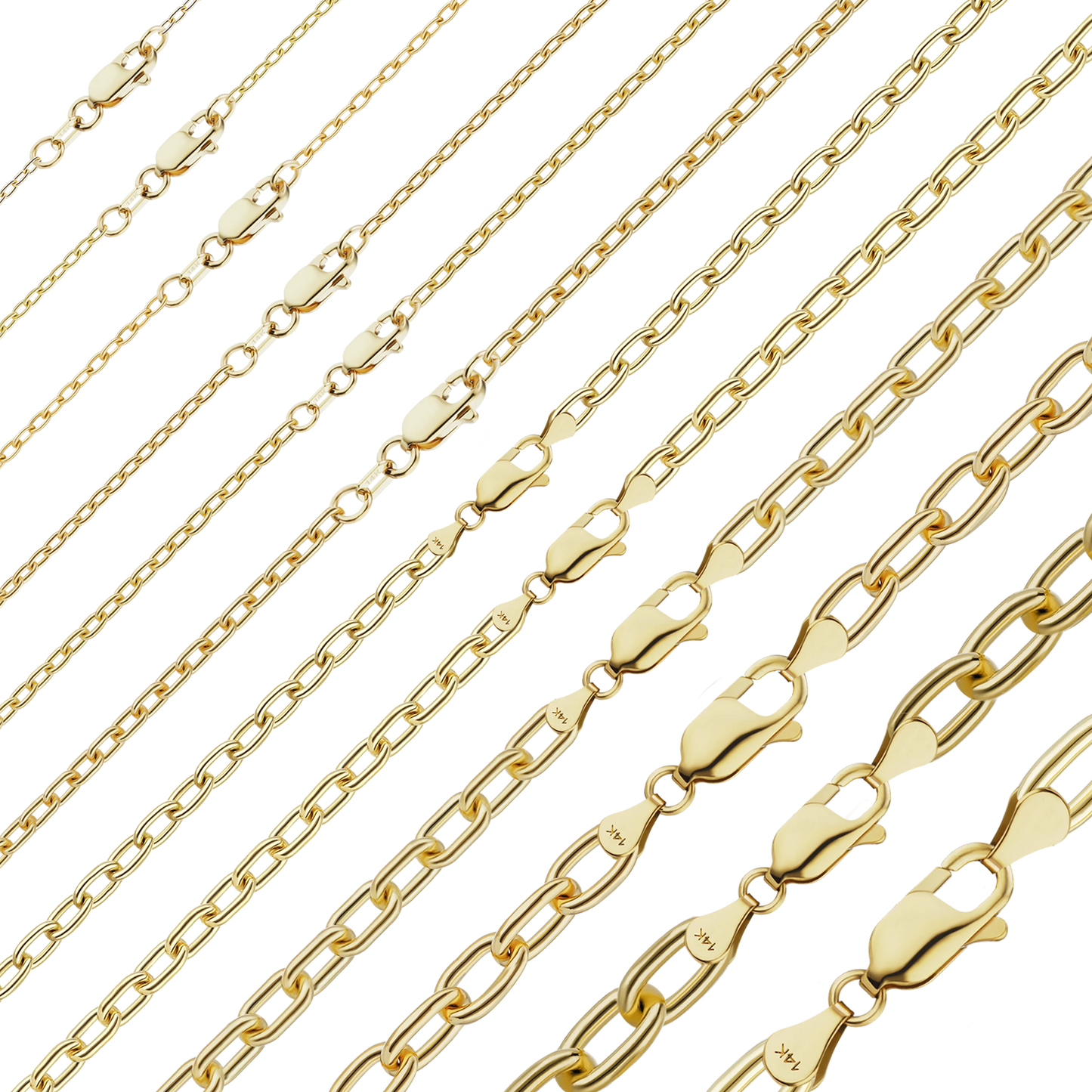 Längliches Kabelarmband aus 14-karätigem Gelbgold