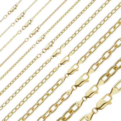 Längliches Kabelarmband aus 14-karätigem Gelbgold