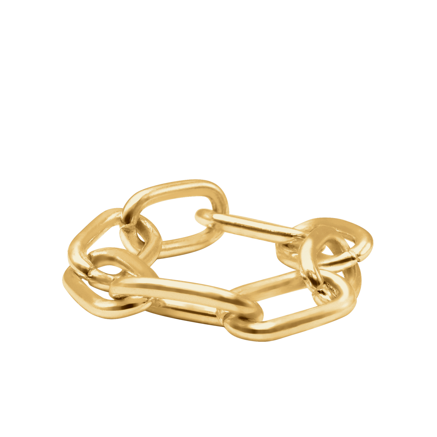 Länglicher Kabelkettenring aus 14-karätigem Gelbgold