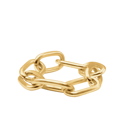 Länglicher Kabelkettenring aus 14-karätigem Gelbgold