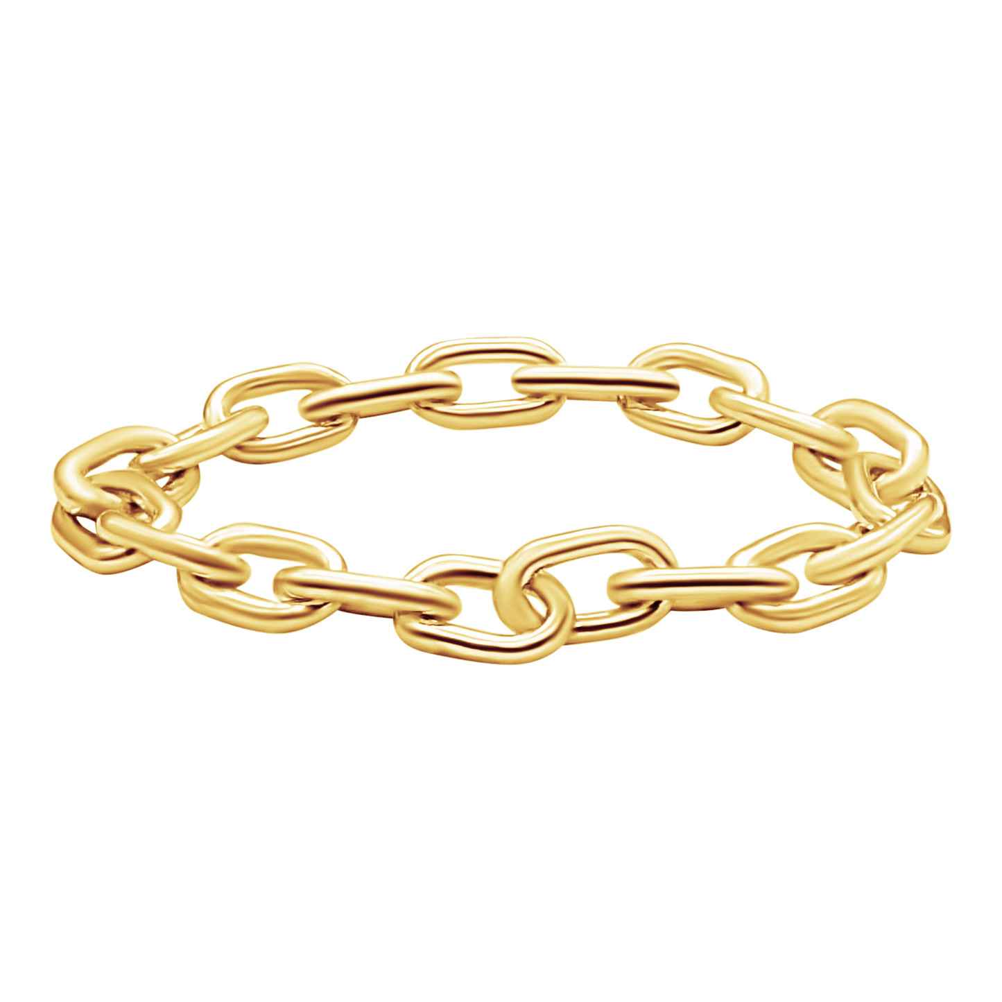 Länglicher Kabelkettenring aus 14-karätigem Gelbgold